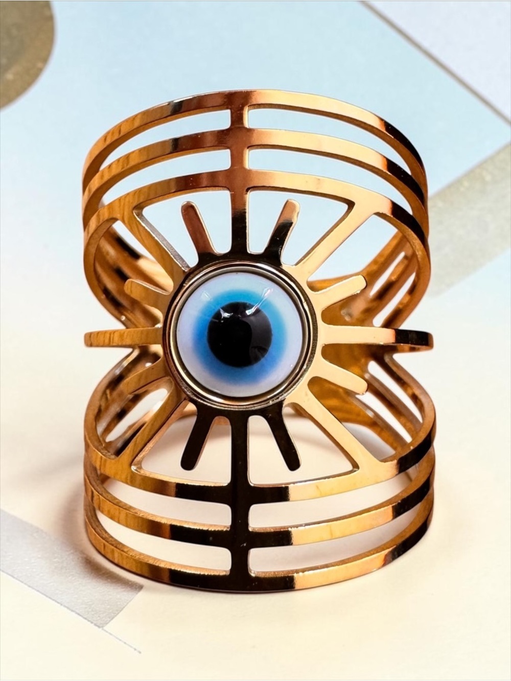 Evil Eye Openwork Statement Ring